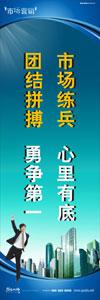 銷售標(biāo)語|銷售口號|銷售團隊精神口號-市場練兵，心里有底，團結(jié)拼搏，勇爭第一