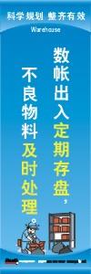 倉庫管理標(biāo)語|倉庫安全標(biāo)語|倉庫宣傳標(biāo)語-數(shù)帳出入定期存盤不良物料及時(shí)處理