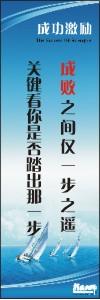 勵志標語,企業(yè)勵志標語,員工激勵口號-成敗之間僅一步之遙, 關(guān)鍵是你是否踏出那一步