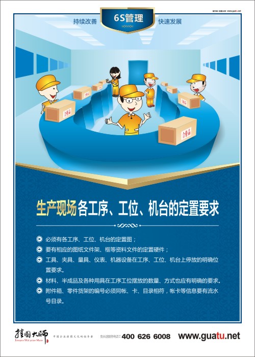 生產(chǎn)現(xiàn)場各工序、工位、機臺的定置要求 關(guān)于6s的圖片