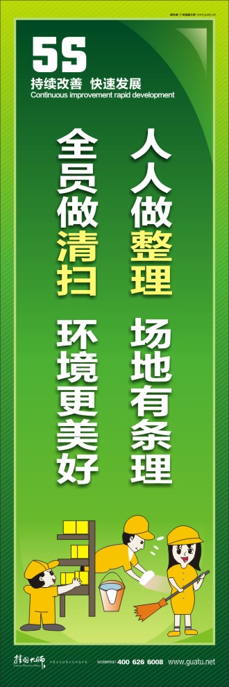 5s車間標(biāo)語 人人做整理，場地有條理