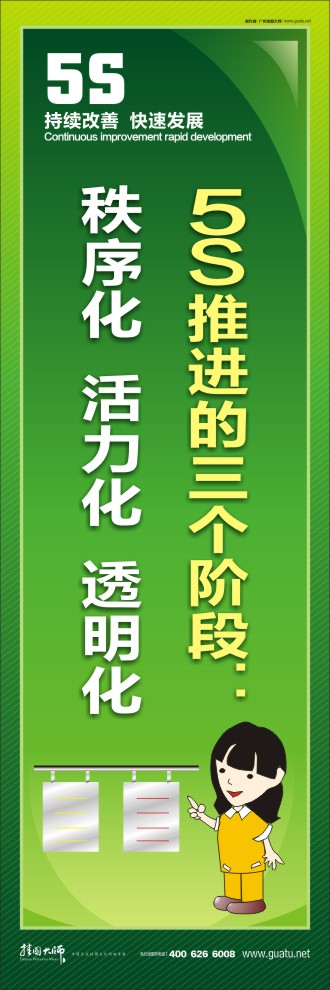 推行5s標(biāo)語 5S推進(jìn)的三個(gè)階段：秩序化  活力化  透明化