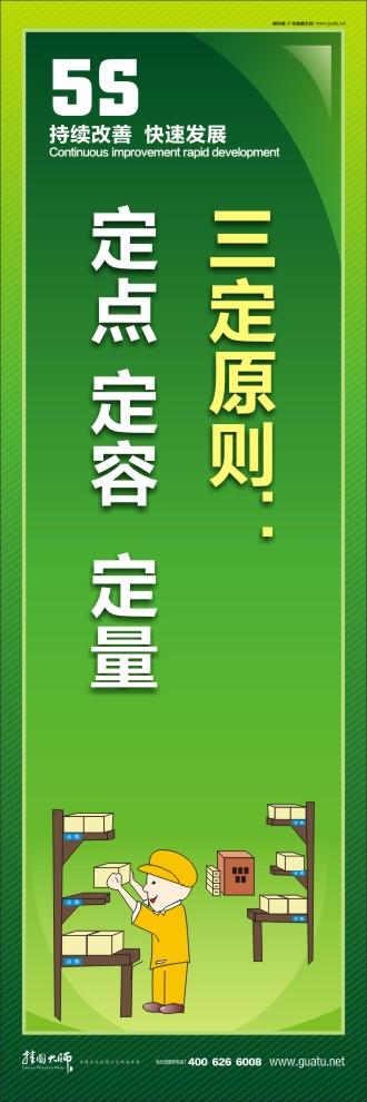 5s管理口號 三定原則：定點(diǎn) 定容  定量