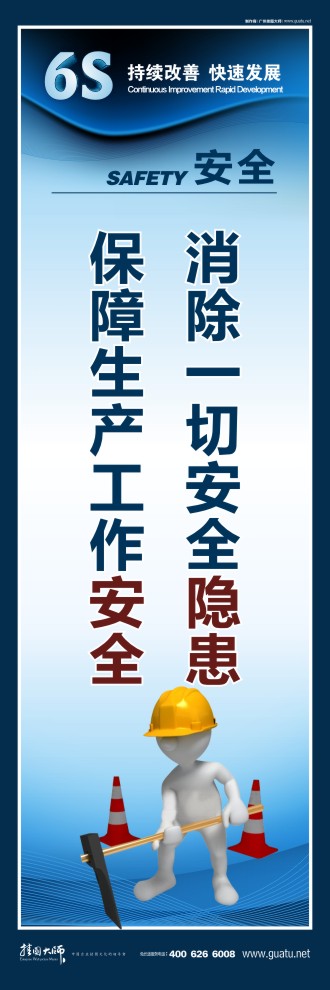 6s活動標語 消除一切安全隱患 保障生產(chǎn)工作安全