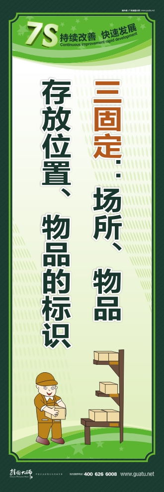 7s管理口號 三固定：場所、物品存放位置、物品的標識