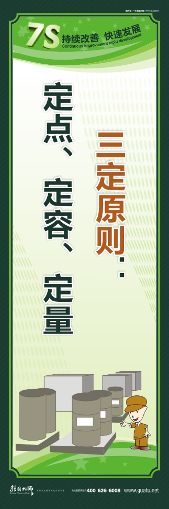 工廠7s標語 三定原則：定點、定容、定量