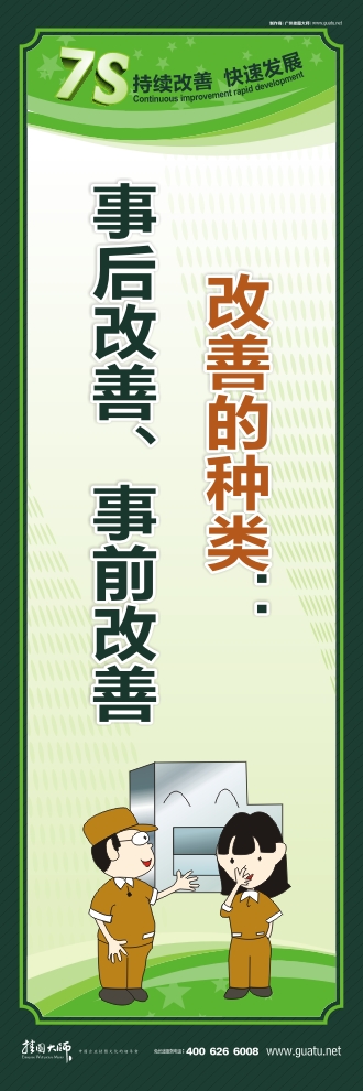 7s宣傳圖片 改善的種類：事后改善、事前改善