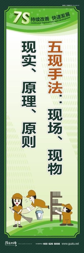 7s管理圖片 五現(xiàn)手法：現(xiàn)場、現(xiàn)物、現(xiàn)實、原理、原則