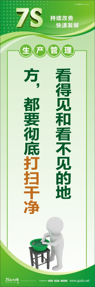 工廠7s標(biāo)語 看不見的地方 都要徹底打掃干凈