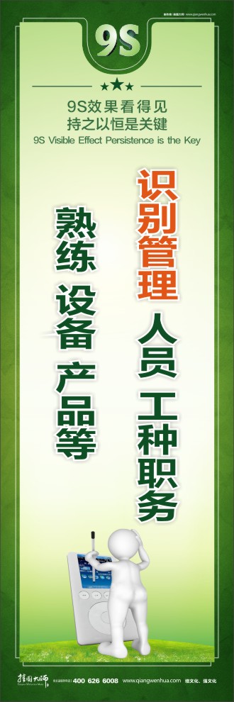 9S識別管理：人員、工種、職務(wù)、熟練、設(shè)備、產(chǎn)品等