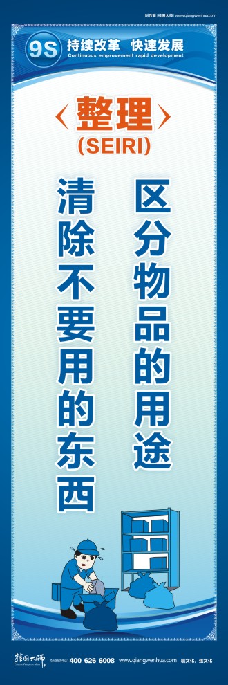 9S整理區(qū)分物品的用途清除不要用的東西