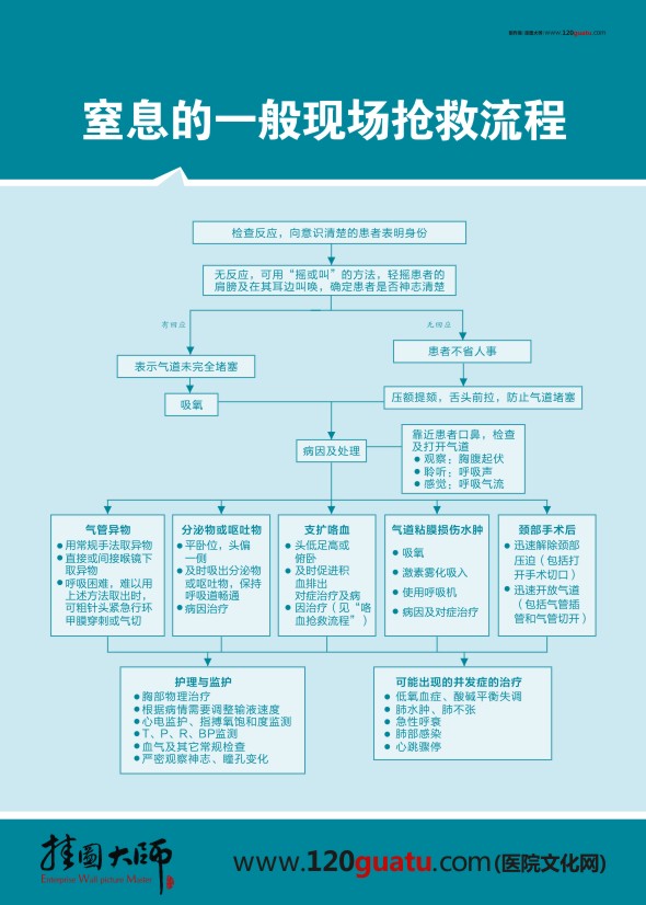 窒息的一般現場搶救流程圖 搶救流程圖